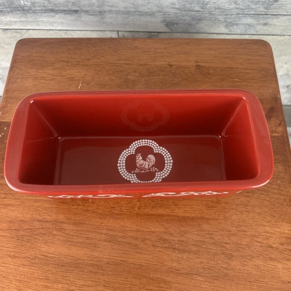 Temp-tations Doodle Doo Red Rooster .8 QT Loaf Baker
